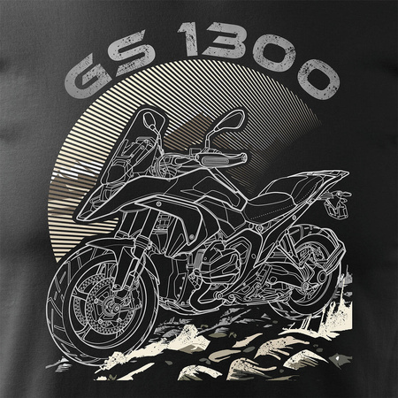 BMW GS R 1300 pánské tričko na motorku černé REGULAR