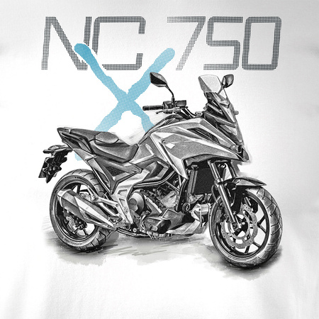 Honda NC 750 X NC750X pánské tričko na motorku bílé REGULAR