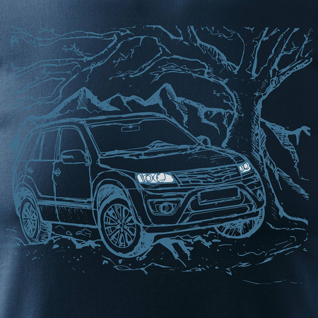Suzuki Grand Vitara 4x4 pánské tmavě modré tričko REGULAR s motivem auta