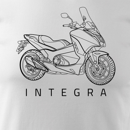 Honda Integra pánské tričko s motorkou bílá REGULAR