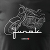 Pánské tričko Junak motorka motorka černá REGULAR