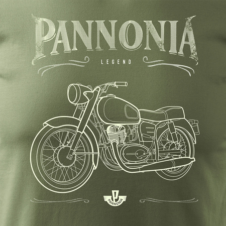 Pannonia pánské khaki tričko REGULAR na motorku