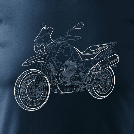 Moto Guzzi V85 Stroke pánské námořnicky modré tričko REGULAR na motorku