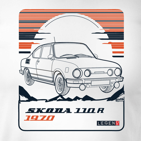 Tričko s motivem Škoda 110 R PRL legend car pánské bílé REGULAR