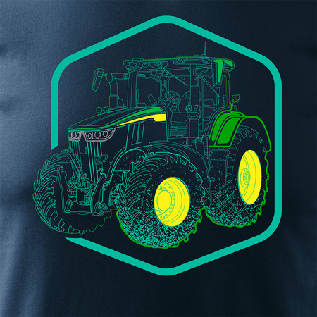 John Deere traktor tričko pro farmáře pánské tmavě modré REGULAR