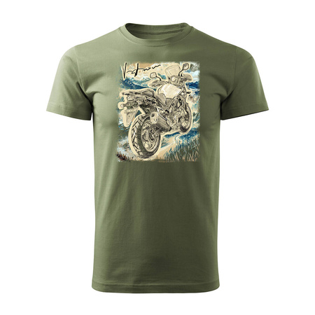 Suzuki V-strom Vstrom DL 650 XT pánské khaki tričko na motorku REGULAR