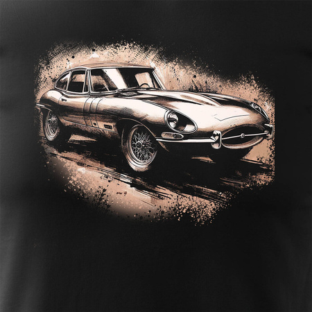 Jaguar auto tričko s jaguar e-type e type etic collectible pánské černé REGULAR