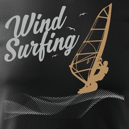 Pánské windsurfingové tričko černé REGULAR