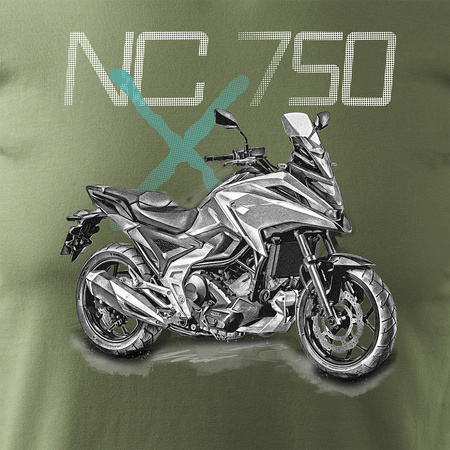 Honda NC 750 X NC750X pánské khaki tričko na motorku REGULAR