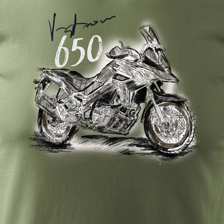 Suzuki V-strom Vstrom DL 650 XT pánské khaki tričko na motorku REGULAR