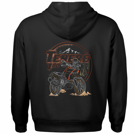 Sada mikina s kapucí tričko s motocyklem Yamaha Tenere 700 pánské černé