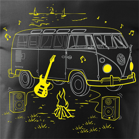 Pánské tričko VW T1 černé REGULAR