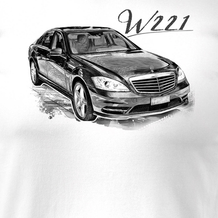 Pánské sběratelské tričko Mercedes S W221 bílé REGULAR