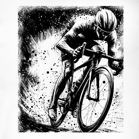 Tričko s cyklistou cyklista cyklista cyklista cyklista cyklista pánské bílé REGULAR