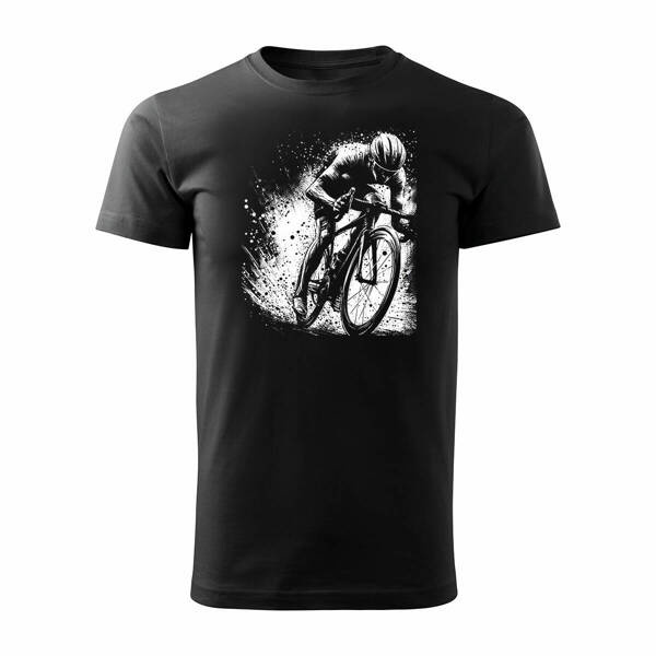 Tričko s cyklistou cyklista cyklista cyklista cyklista cyklista pánské černé REGULAR