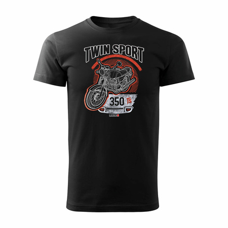 Tričko s motorkou Jawa 350 TR Jawa PRL legends pánské černé REGULAR