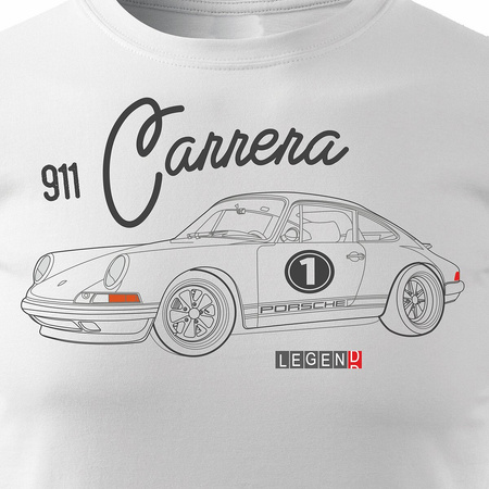 Porsche Carrera 911 pánské bílé tričko REGULAR