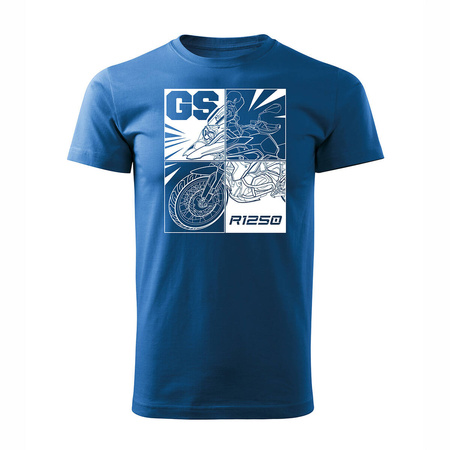 BMW GS 1250 ADVENTURE pánské tričko na motorku modré REGULAR
