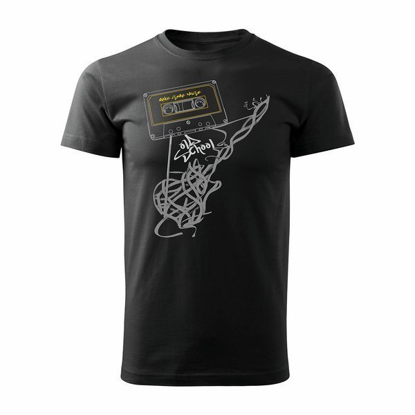 Pánské tričko s kytarou černé REGULAR