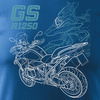 BMW GS 1250 ADVENTURE pánské tričko na motorku modré REGULAR