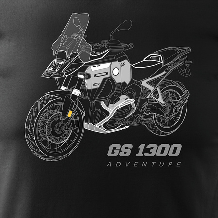 BMW GS R 1300 Adventure pánské tričko na motorku černé REGULAR