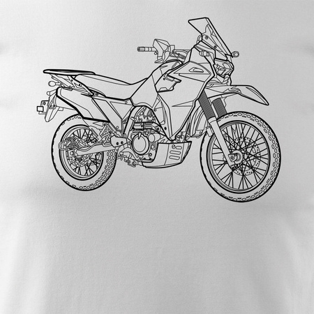 Kawasaki KLR pánské tričko s motorkou bílá REGULAR