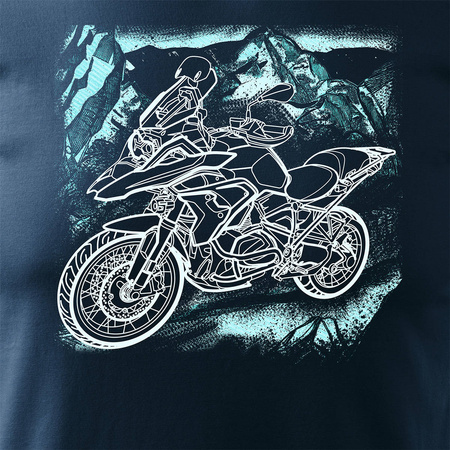 Tričko s motorkou BMW GS 1250 ADVENTURE pánské tmavě modré REGULAR