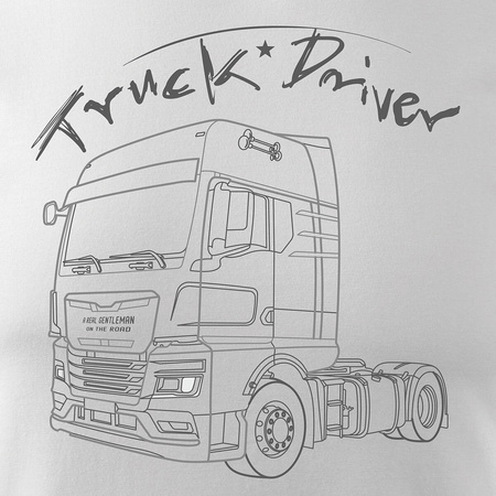 Tričko s náklaďákem Man dárek pro řidiče kamionu TIR pánské bílé REGULAR