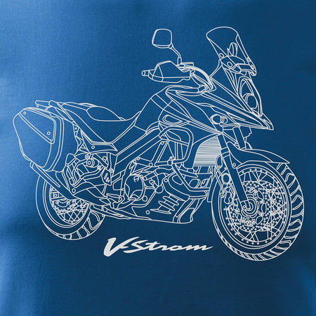 Suzuki V-strom Vstrom DL 650 XT pánské tričko na motorku modré REGULAR