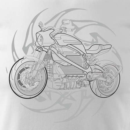 Harley Livewire pánské tričko s motorkou bílé REGULAR