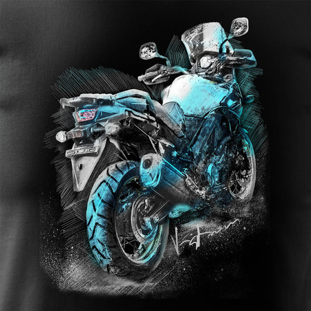 Suzuki V-strom Vstrom DL 650 XT pánské tričko na motorku černé REGULAR