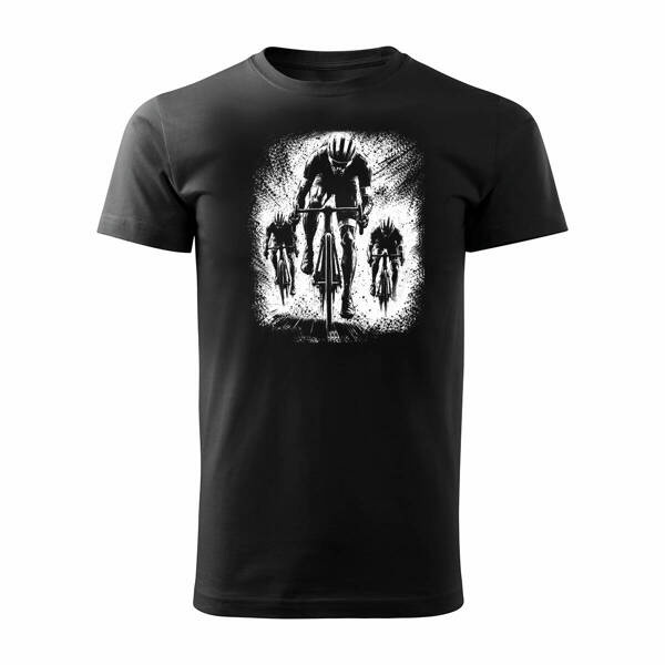 Tričko s cyklistou cyklisté cyklisté pro cyklisty s cyklistou cyklista pánské černé REGULAR