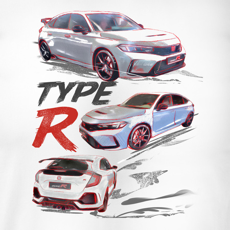 Honda Civic Type R pánské bílá tričko REGULAR
