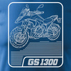 Tričko s motorkou BMW GS R 1300 sběratelská motorka pánské modré REGULAR