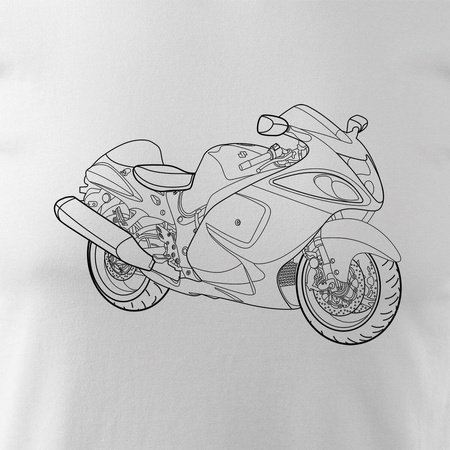 Suzuki Hayabusa pánské tričko na motorku bílé REGULAR