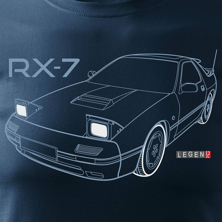 MAZDA RX-7 RX 7 pánské tmavě modré tričko REGULAR s motivem auta