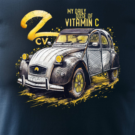 Citroen 2CV 2 CV Charleston auto tričko pro americké motoristické nadšence pánské sběratelské tmavě modré REGULAR