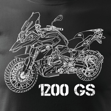 BMW GS 1200 pánské tričko na motorku černé REGULAR