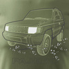 Mitsubishi Pajero Jeep 4x4 pánské khaki tričko REGULAR s motivem auta