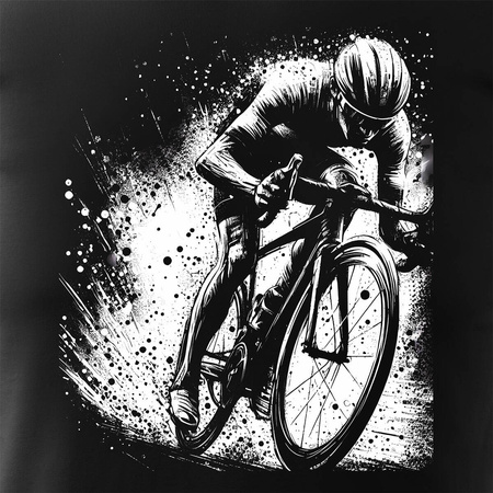 Tričko s cyklistou cyklista cyklista cyklista cyklista cyklista pánské černé REGULAR