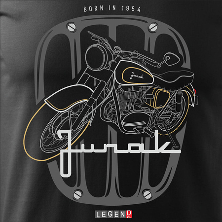 Pánské tričko Junak motorka motorka černá REGULAR