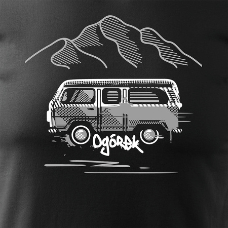 VW T1 cucumber car tričko pánské černé REGULAR