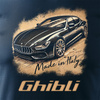 Maserati Ghibli pánské tmavě modré tričko s autem REGULAR