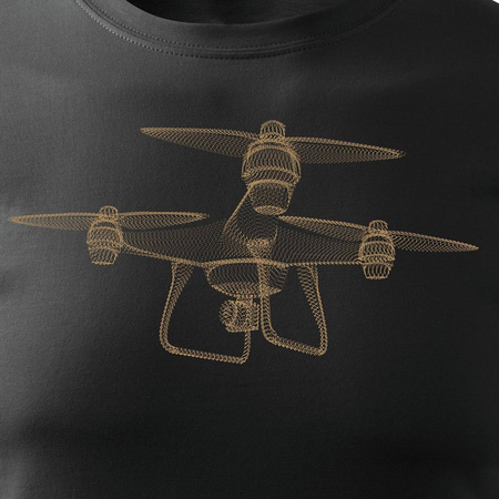 Tričko DJI s kvadrokoptérou pánské černé REGULAR