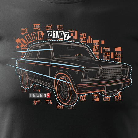 Tričko s nápisem Lada Lada auto PRL 2107 2105 pánské černé REGULAR