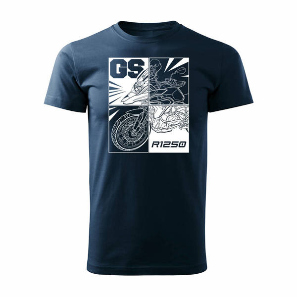 Tričko s motorkou BMW GS 1250 ADVENTURE pánské tmavě modré REGULAR