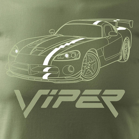 Dodge Viper pánské khaki tričko s motivem auta REGULAR