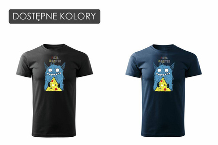 Dárkové tričko Pizza monster pánské černé REGULAR