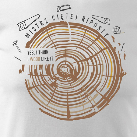 Tričko pro tesaře tesař pro dřevorubce pánské bílé REGULAR