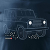 Tričko s autem UAZ 469 452 auto PRL 4x4 pánské tmavě modré REGULAR